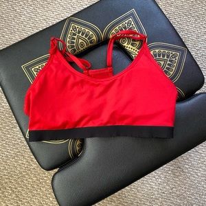 Red sports bra